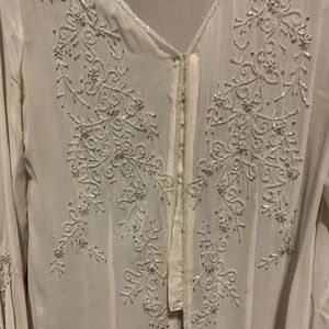 Sheer, sequin and beaded blouse